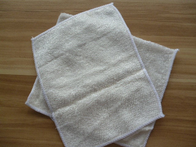 Warp knitted man-made fibre bamboo fibre dish towel white clean dishcloth thumbnail