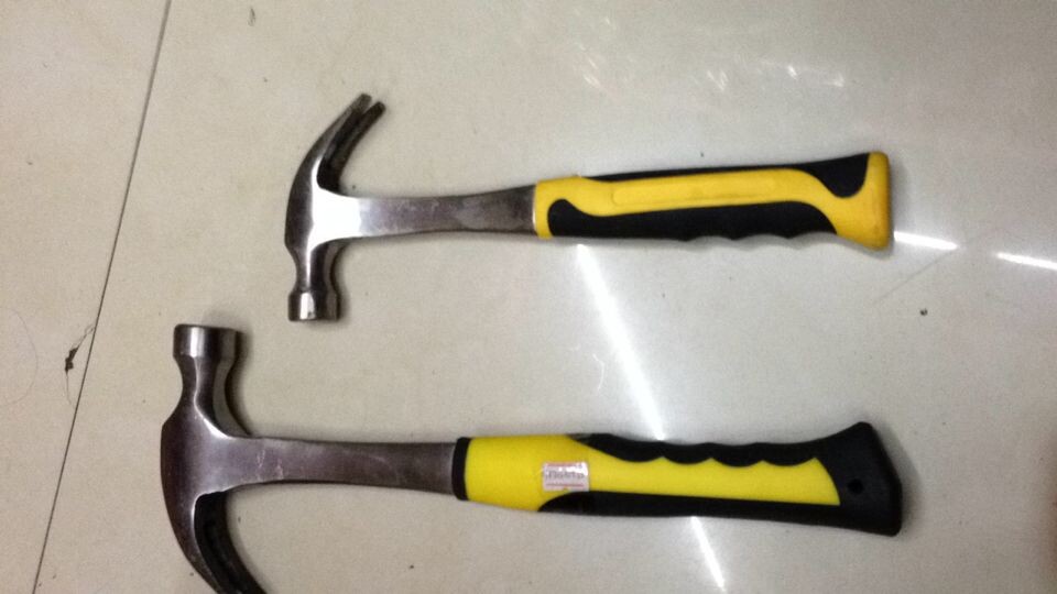 连体羊角锤 铁锤 榔头工具 TPR柄一体羊角锤