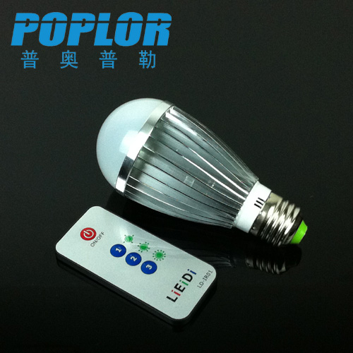 3W5W7W LED remote control bulb three brightness adjustment remote control switch intelligent energy-saving lamp