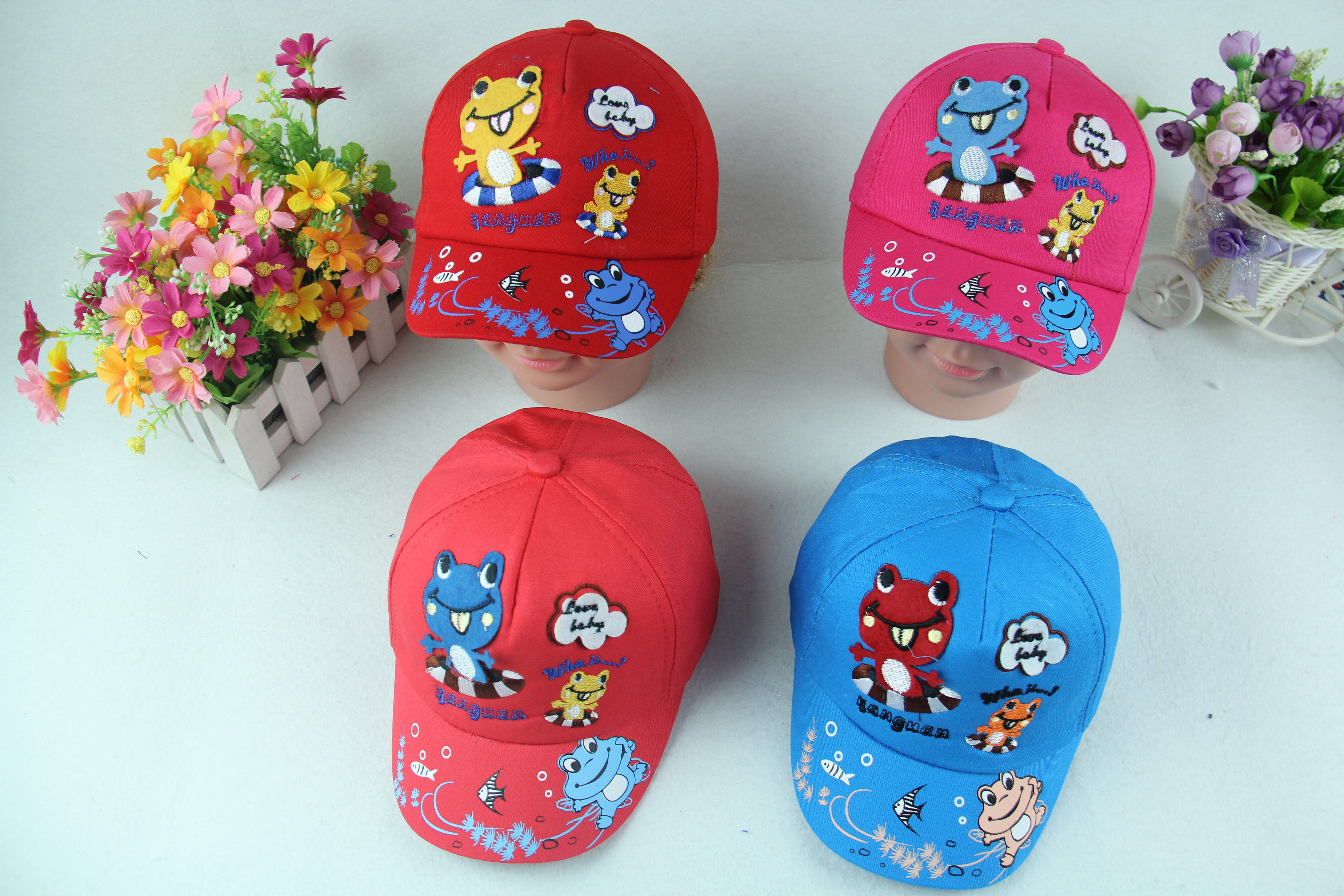 Frog diving children's baseball cap thumbnail