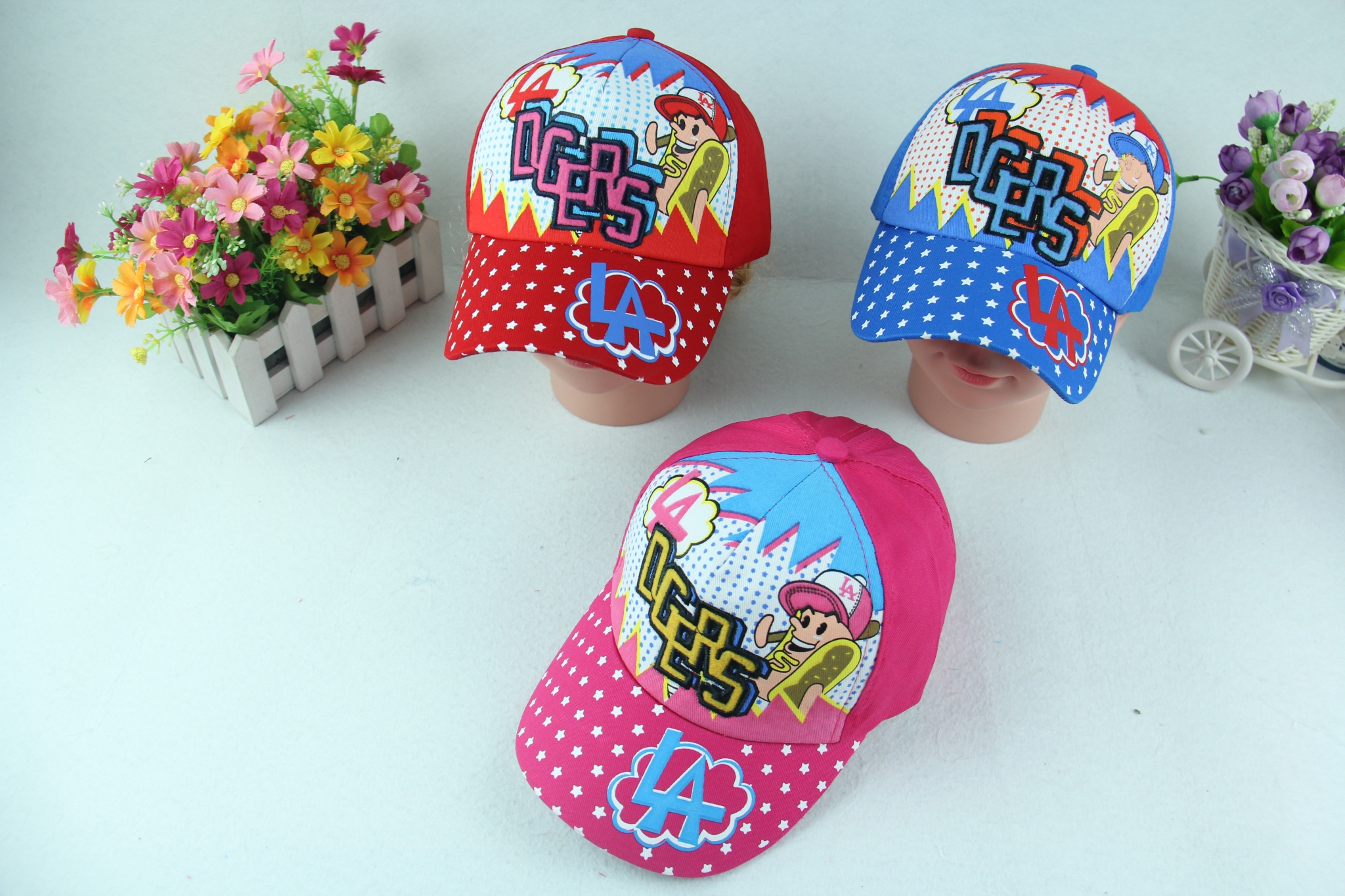 Children's cotton baseball cap English five star cute kids baseball cap