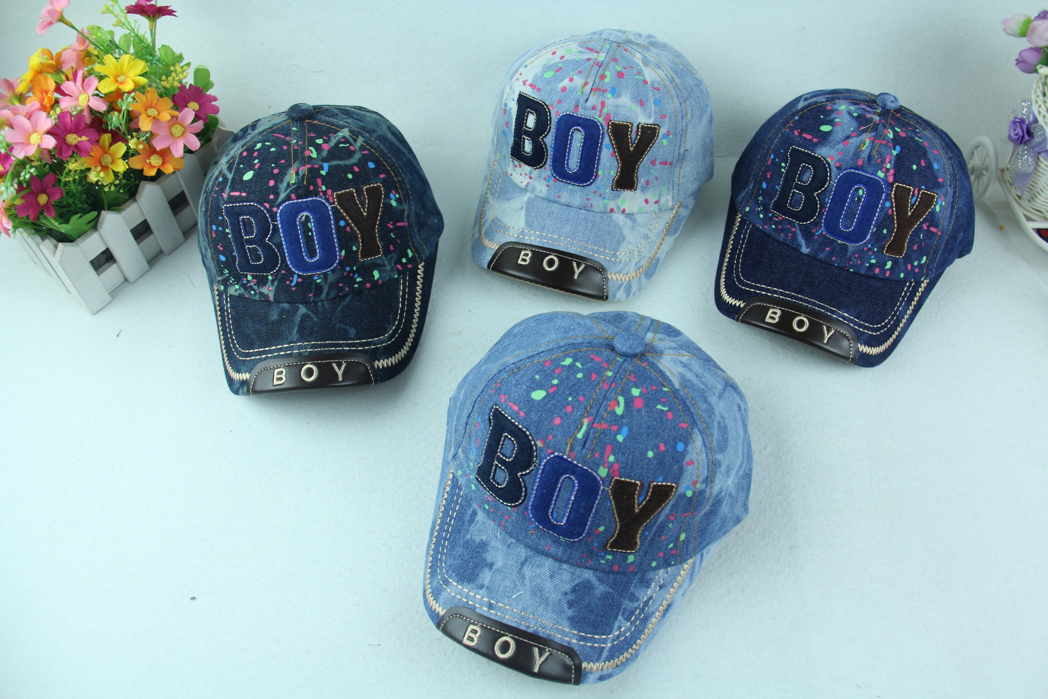 Kids cowboy baseball cap fashion English letter baseball cap