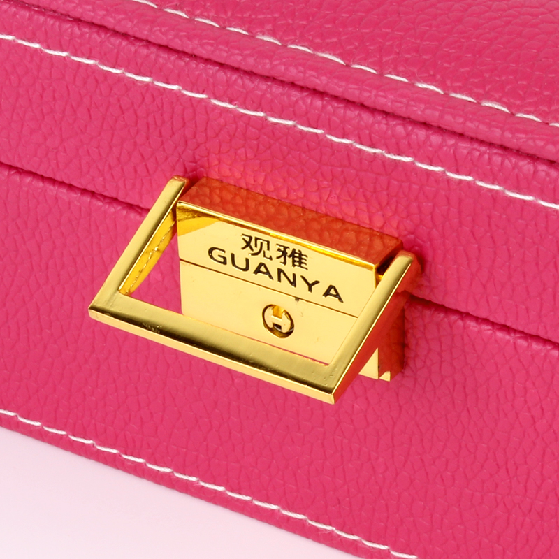 Guanya's new leather ring box, double-layer chestnut pattern jewelry box wholesale double-layer ring box Application Scenario