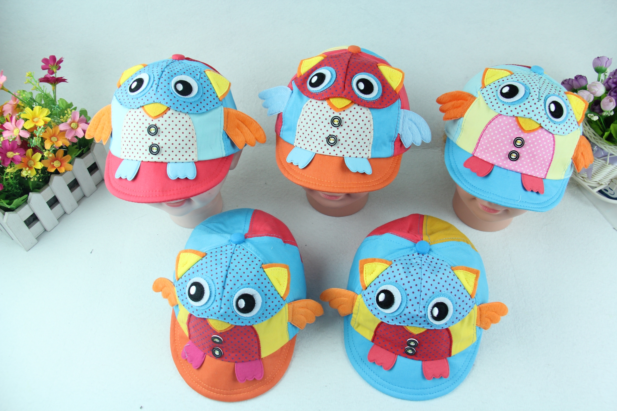 Kids cute cartoon floppy hat ideas Owl cotton floppy hat