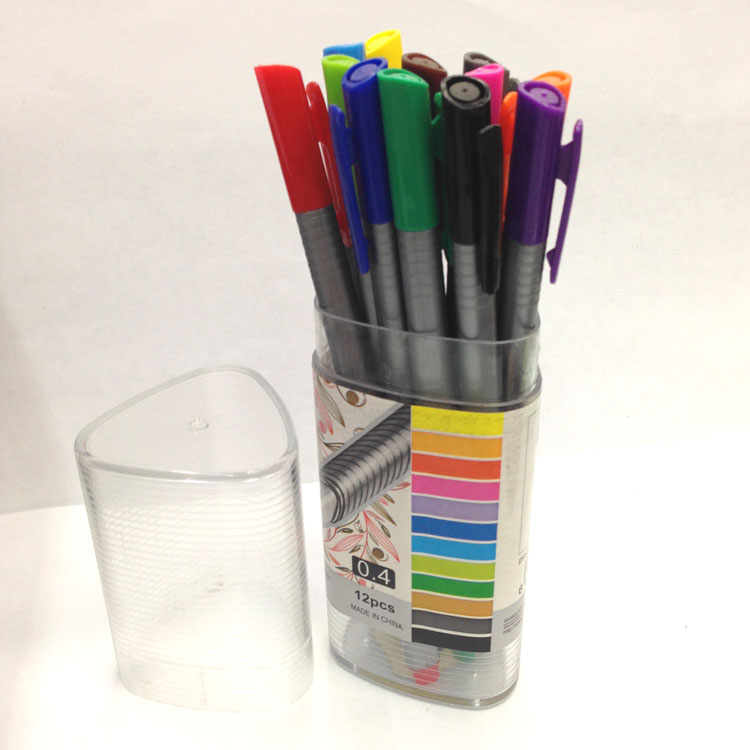 12-color pen in triangular barrel with fine head and micro hole watercolor pen 1216-12