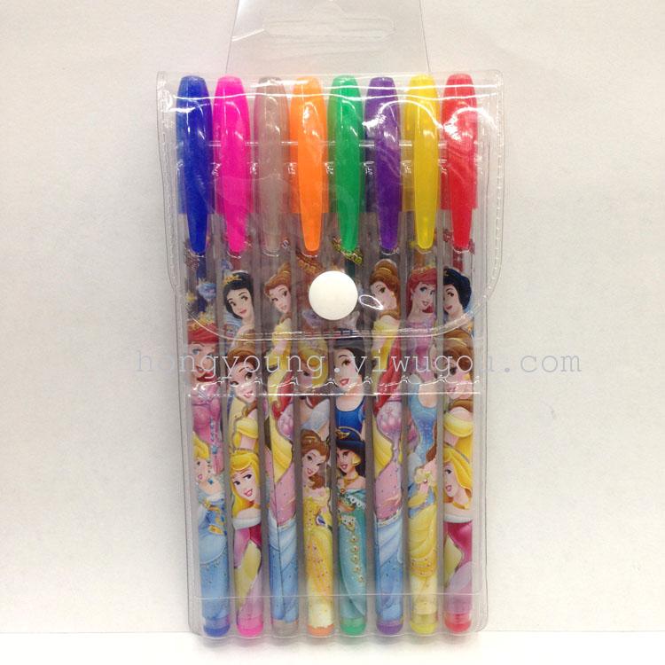 8 - color glitter pencil. Color pencil. Watercolor pen. Children's painting doodle pen