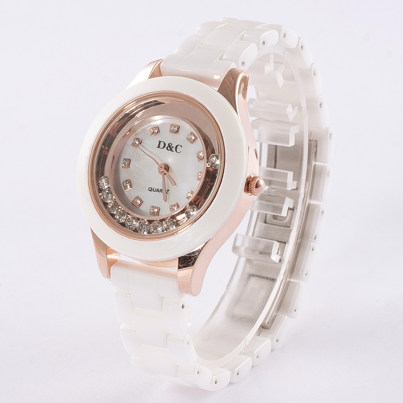 时尚陶瓷女表 韩版白色陶瓷气质手表 创意时装表