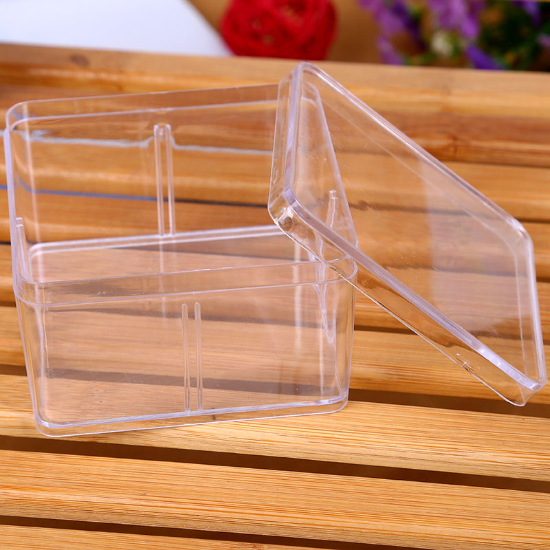 Wholesale of high transparency ps plastic box with top and bottom covers, square covered laboratory sample display box, bracelet box details Picture