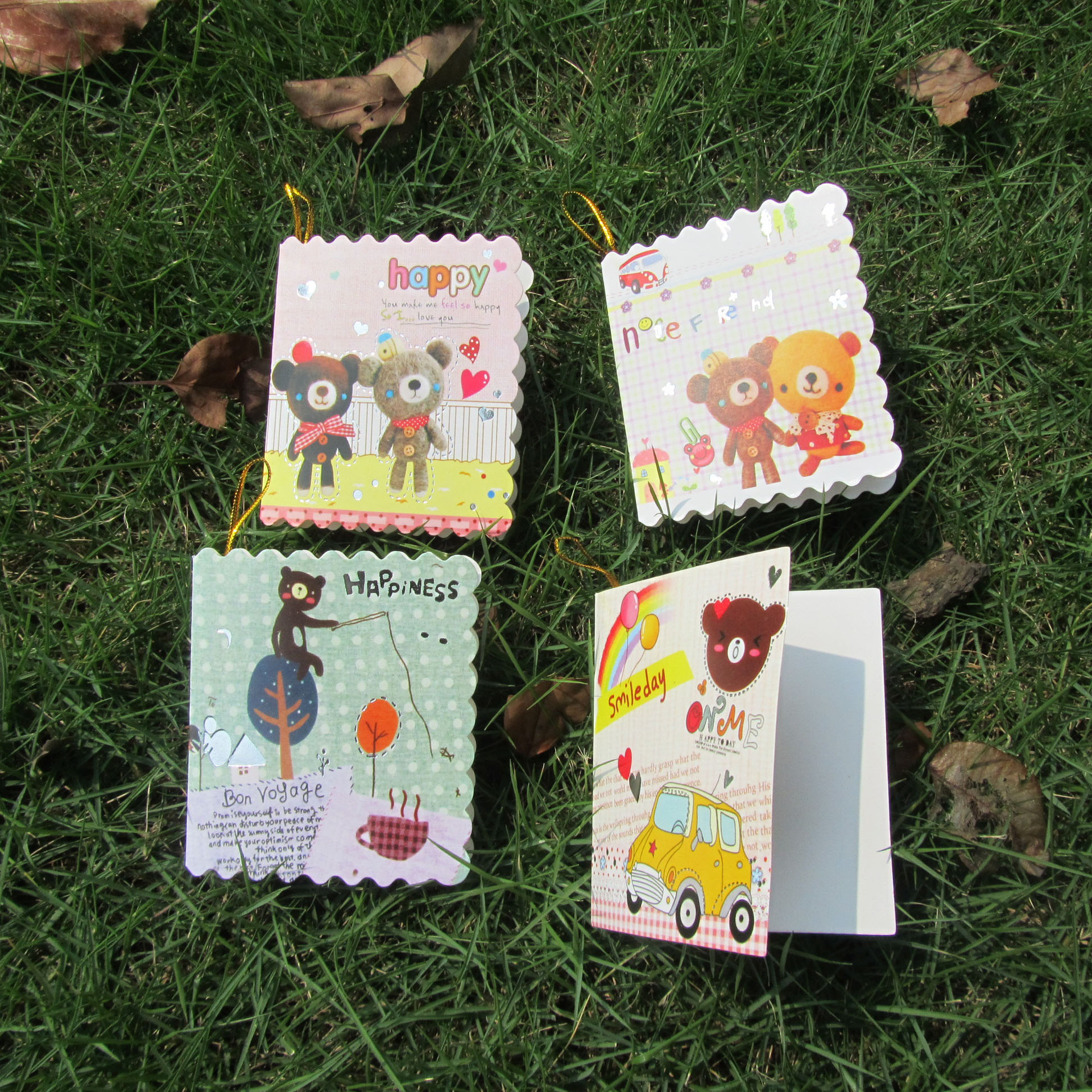 卡通金线祝福卡片韩版礼物节日生日贺卡产品图