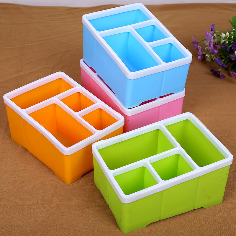 厂家直销ABS加厚多色多功能桌面整理遥控器盒饰品配件收纳盒