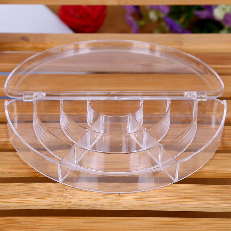 ps高透明半圆扇形10格塑料收纳展示盒点钻DIY益智玩具盒等产品图
