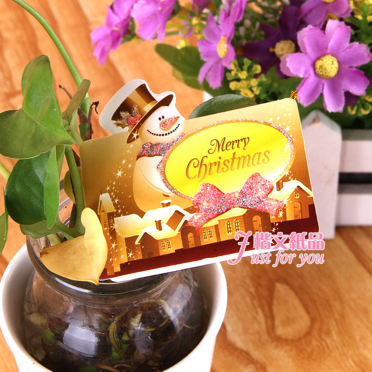 Korean version of Christmas CARDS with small hanging casa gold powder creative and exquisite Christmas greeting CARDS thumbnail