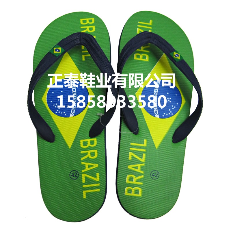 Manufacturers customize various types of national flag, team and club Brazilian flip-flops and flip-flops Specification image