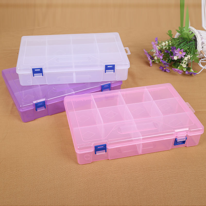 透明大号双扣10格可拆收纳盒 小饰品收纳整理盒零件盒化妆盒