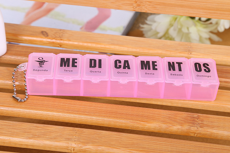pp Spanish printed plastic one-week medicine and jewelry storage box with individual LIDS is selling well Application Scenario