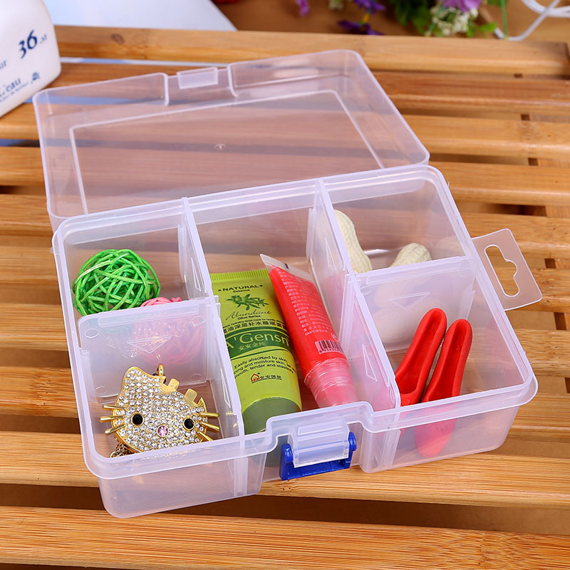 大号可拆塑料盒 蓝扣6格收纳盒 五金盒 首饰盒 工具整理盒