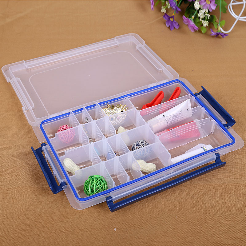 多格透明小饰品3扣20格收纳盒首饰盒整理盒甲片盒
