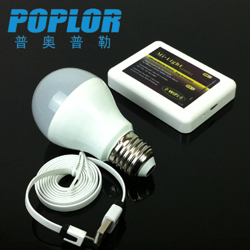 6W LED球泡灯RGBW调控 wifi控制器 遥控灯泡套装细节图