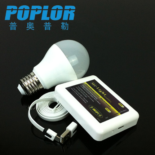 6W LED球泡灯RGBW调控 wifi控制器 遥控灯泡套装图