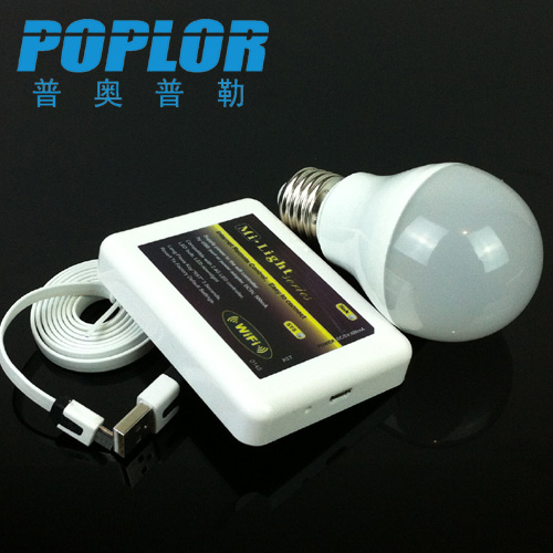 6W LED球泡灯RGBW调控 wifi控制器 遥控灯泡套装产品图