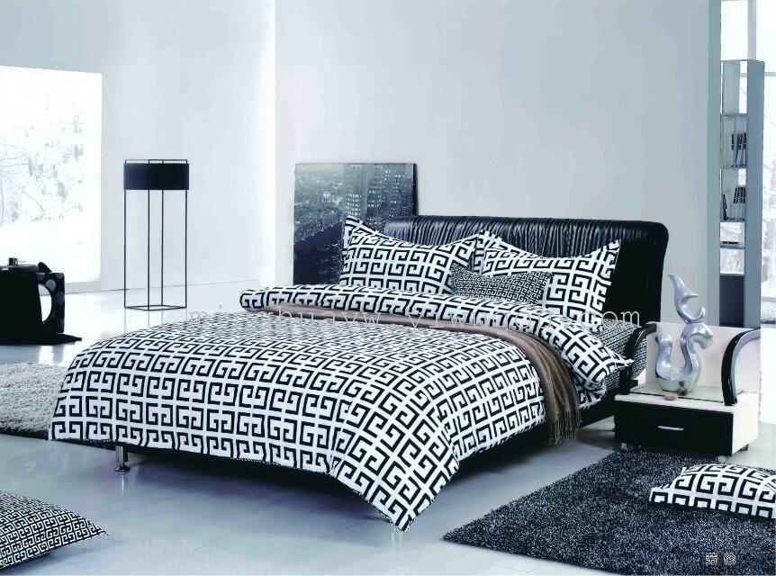 Bedding home textile black and white with a four-piece set full figure