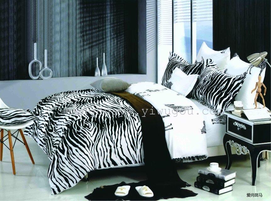 Bedding home textile black and white with a four-piece set Specification drawing