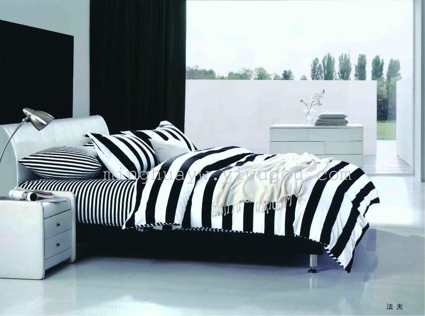 Bedding home textile black and white with a four-piece set Application Scenario