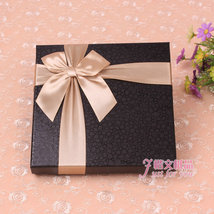 时尚UV水晶印刷25格巧克力包装盒丝带蝴蝶结情人节礼品盒