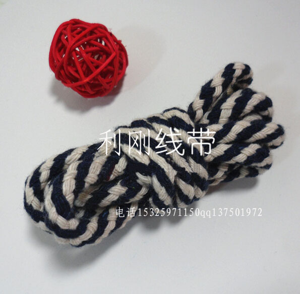 7Mm Cotton Rope Two-Tone Color Two-Tone Waistband Rope Round Rope Eight-Strand Rope 11 details Picture