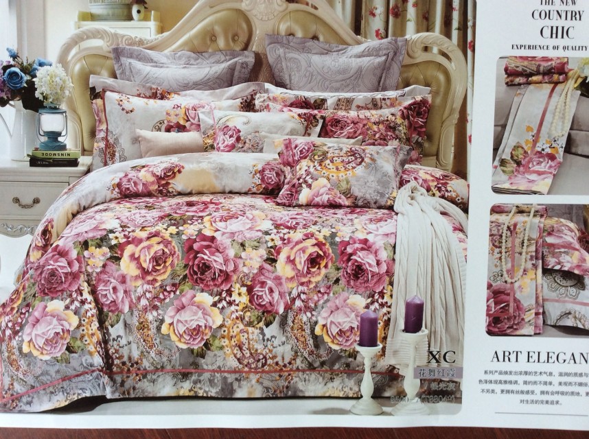 Oushimei all-cotton four-piece set pillow core summer cool quilt, festive multi-piece set cotton quilt details Picture