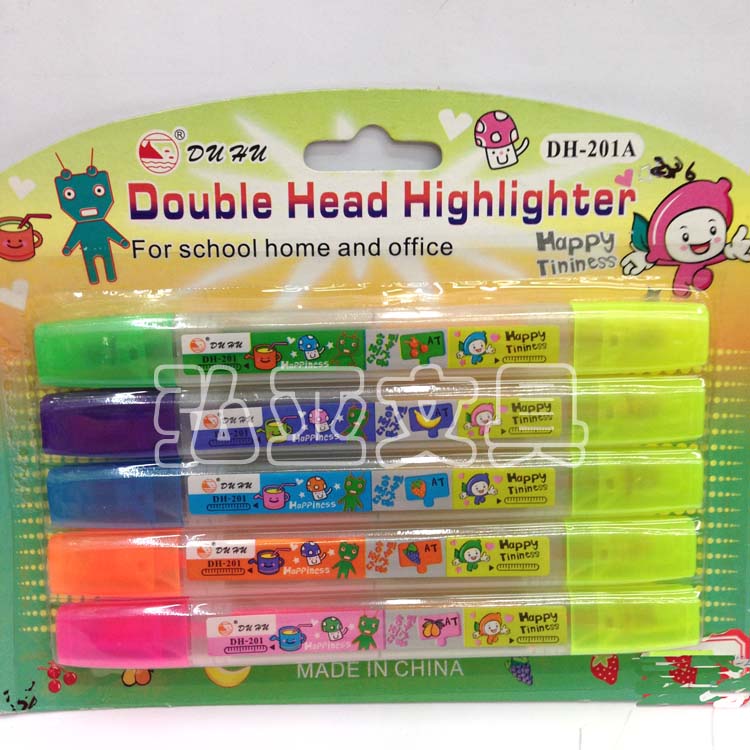 Double head highlighter mini cute highlighter two-color pens 3 sets 5 sets