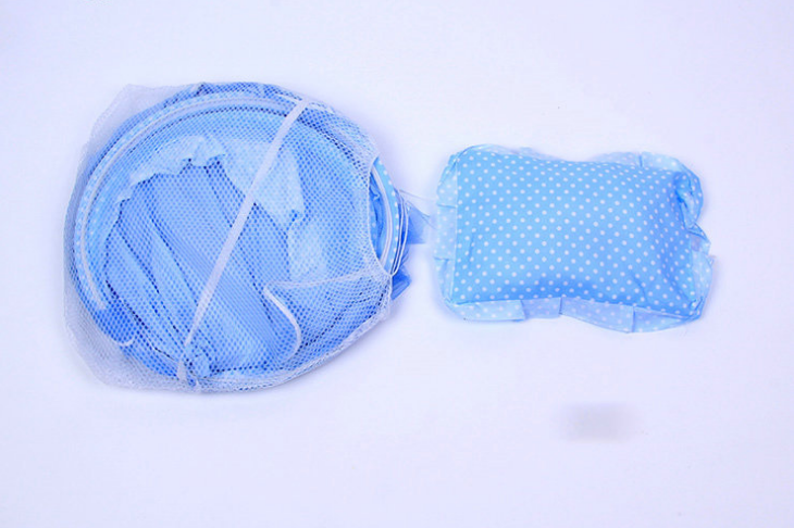 婴儿折叠蚊帐.三件套带褥子加蚊帐加网袋加音乐赠细节图