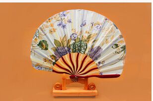 Lady vintage silk fabric folding fan dance fan knife fan gift fan wholesale thumbnail