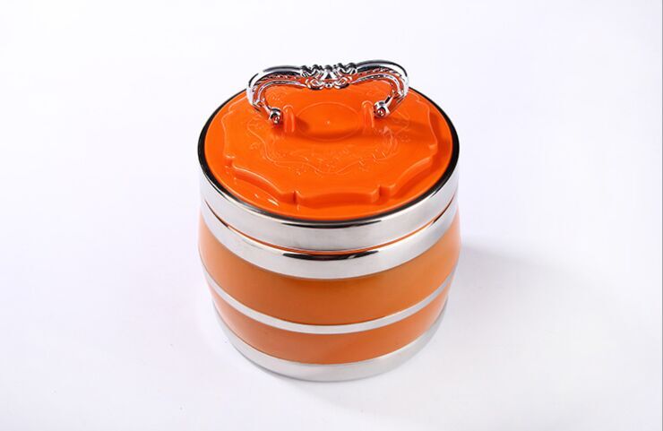 Colorful double-layer stainless steel vacuum insulated lunch box, insulated bucket, student lunch box, warm box, pot, high quality details Picture