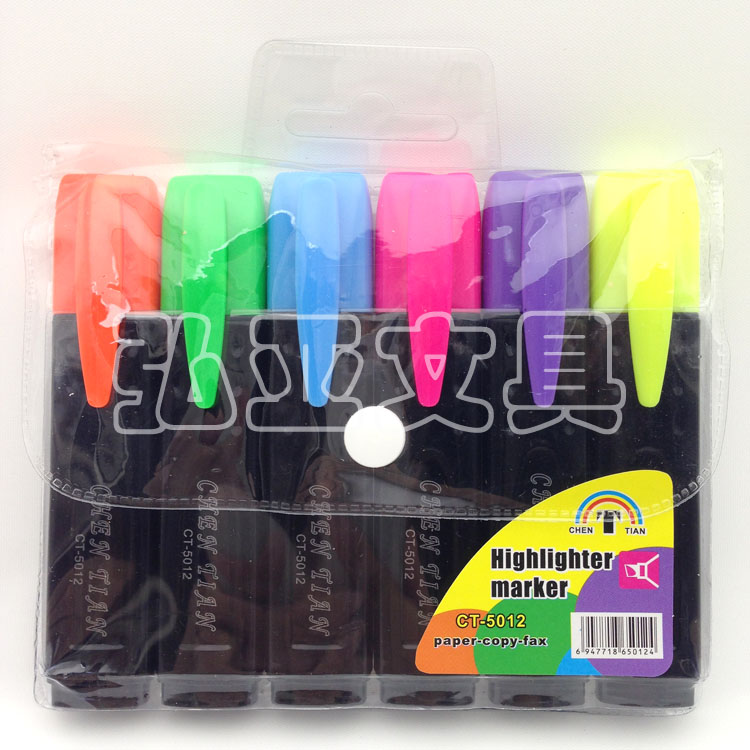 6-color Highlighter set Color Marker Marker Whiteboard Marker Water-based marker