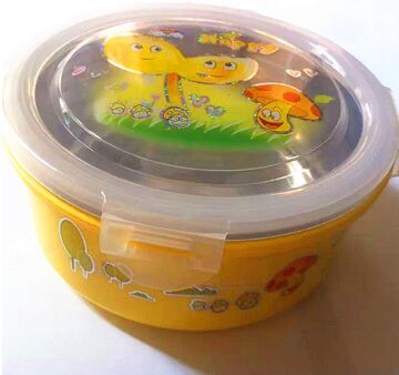 Stainless steel student lunch box with lid, heated instant noodle bowl, convenient noodle bowl