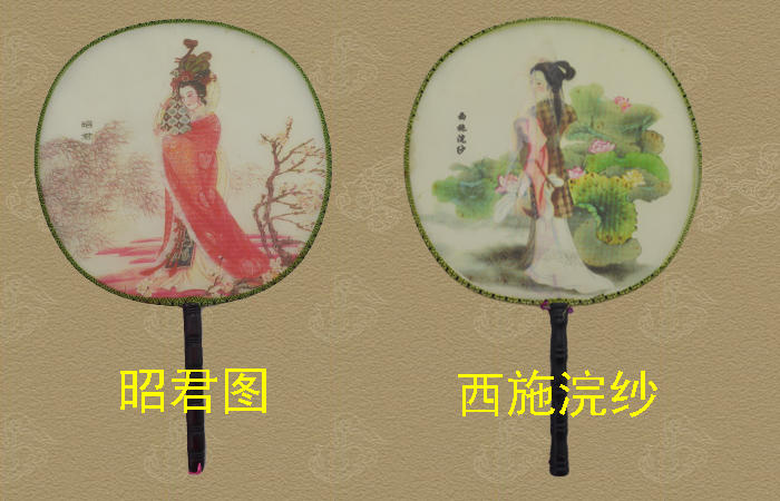 仿古绢丝空白团扇宫廷扇 素面白绢细节图