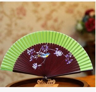 精品喷绘折扇高档女扇竹扇舞蹈扇子头青礼品扇厂家直销