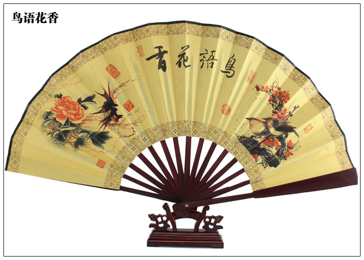 夏季精品绢布扇男士折扇 字画风景名胜中国风扇子