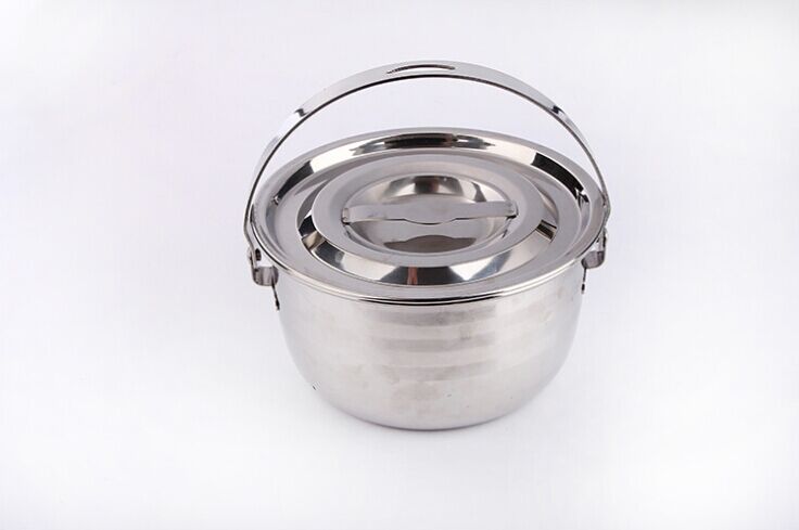 New outdoor hanging pot, high-end stainless steel combination pot, camping, picnic, self-driving tour, fishing, cooking utensils, thickened pot