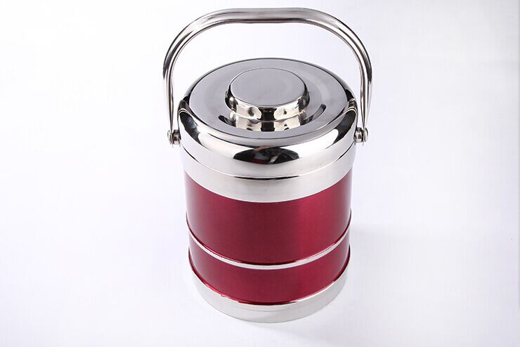 Colorful three-layer stainless steel vacuum insulated lunch box, insulated bucket, student lunch box, warm box, pot, high quality