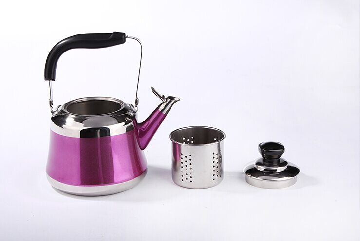 Thickened stainless steel kettle, colored kettle, gas and induction cooker dual-purpose teapot, kettle with filter screen details Picture
