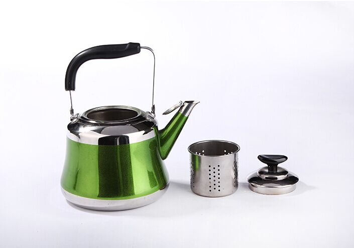 Thickened stainless steel kettle, colored kettle, gas and induction cooker dual-purpose teapot, kettle with filter screen details Picture