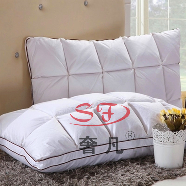 Customized down pillows for five-star hotels, white goose down pillow cores, feather pillows, and cervical health pillows