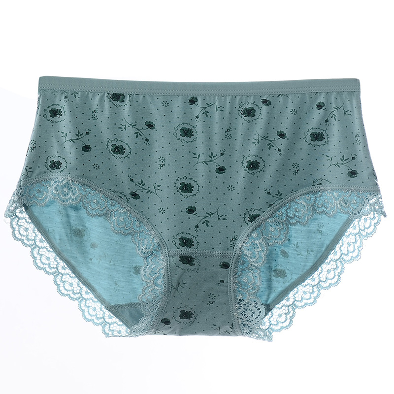 Factory wholesale boutique ladies underwear lace edge bamboo fiber briefs can be customized to sample mixed batch thumbnail