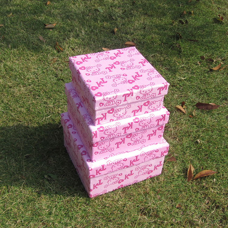 绒布正方形kt三件套礼品礼物包装盒TQ3060