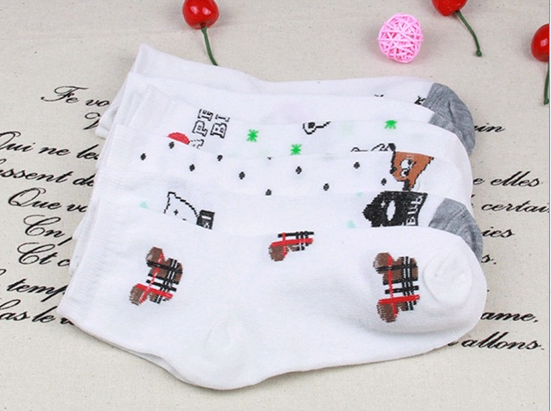 女袜子 可爱卡通袜中筒棉袜 大电脑运动袜批发