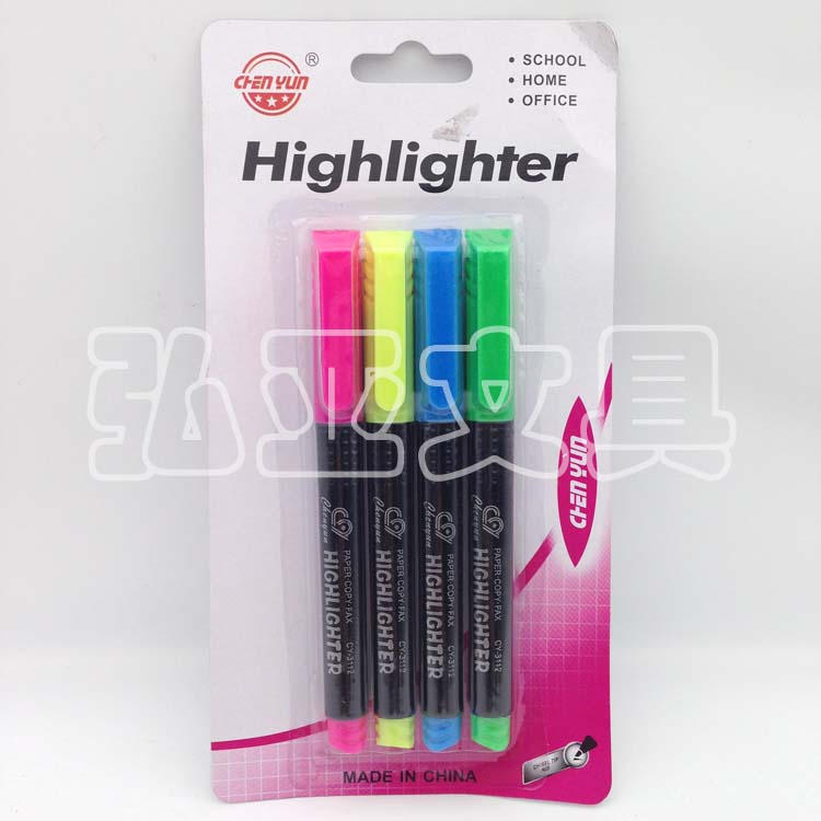 4-color highlighter Yellow orange Green Powder Slim highlighter Color marker
