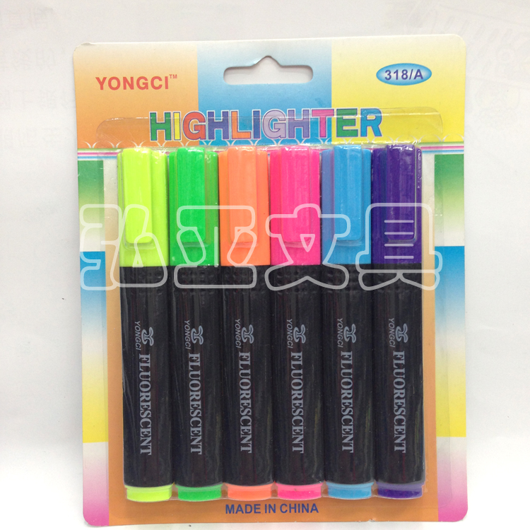 Highlighters wholesale two-head highlighters straight liquid valve highlighters 3-color five-color highlighters