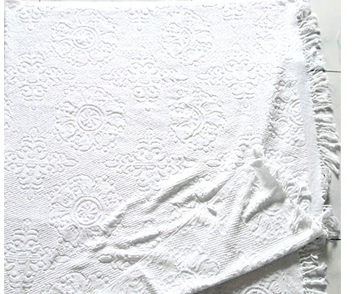 A fully white jacquard worship scarf
